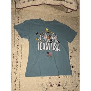 Team USA Looney Tunes Olympic Graphic T-Shirt Bugs Bunny Adult Large Blue